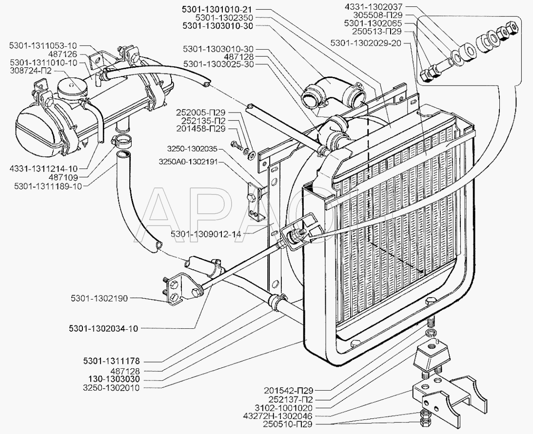 Система охлаждения дизеля Д-245.9Е2 ЗИЛ-5301 (2006)